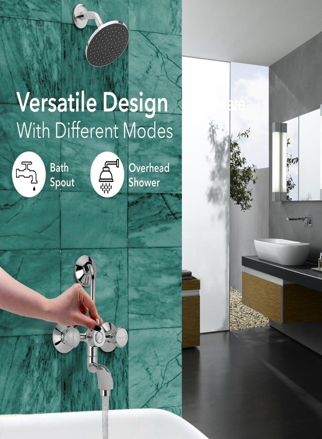 هيندوير خلاط حائط هيندوير كونتيسا بلس F330020CP للماء الساخن والبارد للحمام، مزود بفتحة لتركيب دش علوي وأنبوب منحني بطول 115 مم، مصنوع من النحاس المطلي بالكروم. - Image 4